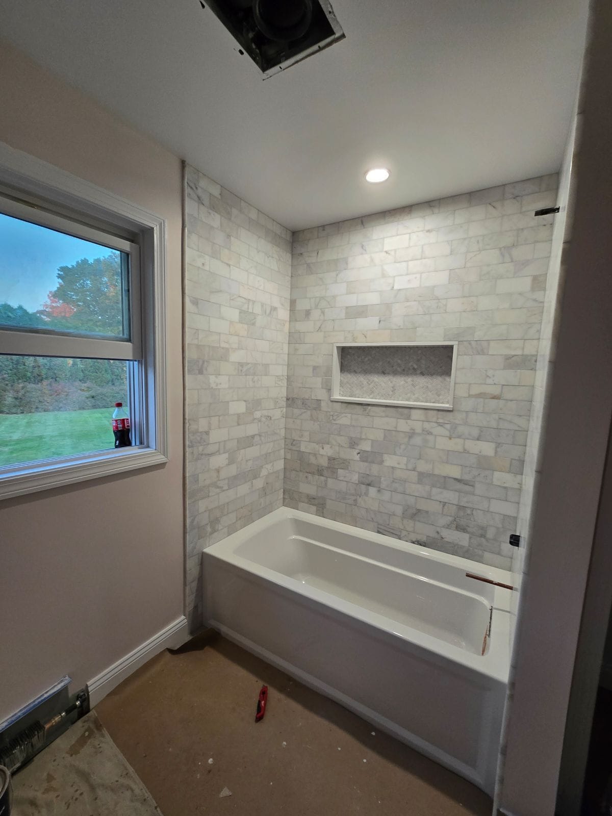 White bathroom with modern fixtures
