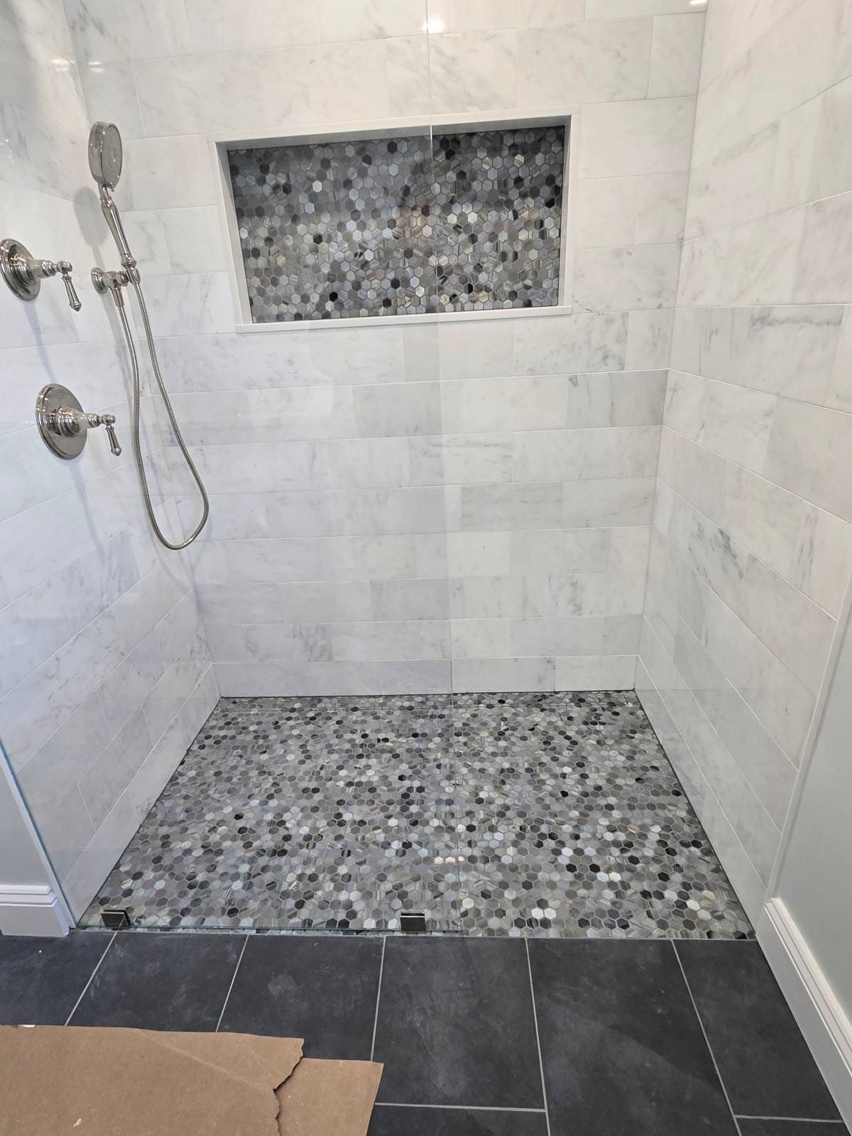 White bathroom with modern fixtures